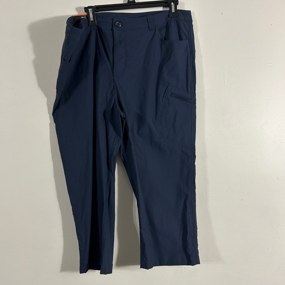 Eddie Bauer Tech Capri Pants Womens 16 Blue New Outdoor Hiking Lightweight Pocke
